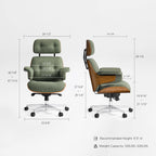 Genuine Leather Executive Office Chair - Classic Ergonomic Design