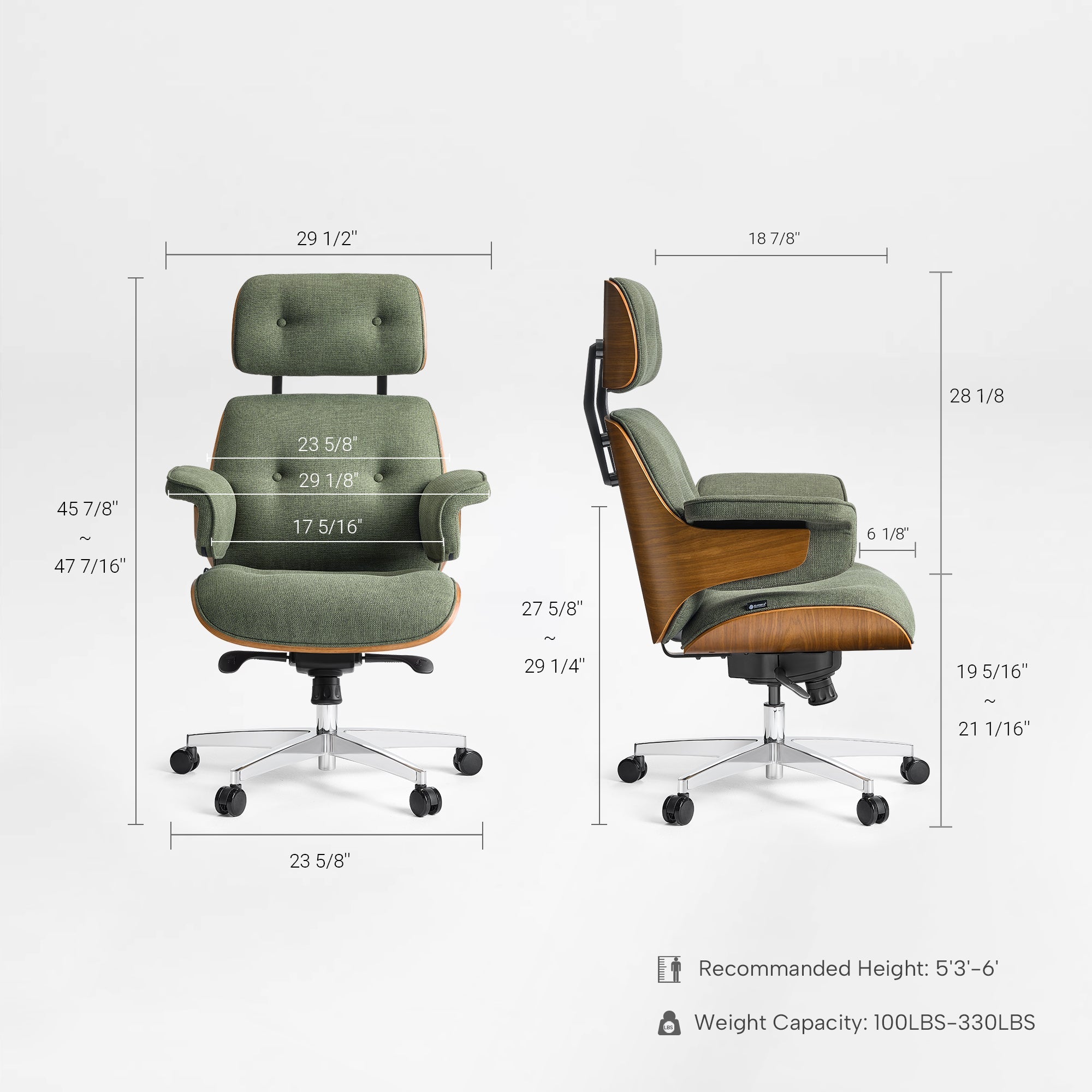 Genuine Leather Executive Office Chair - Classic Ergonomic Design