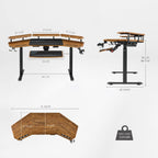 Wing-Shaped Standing Desk (72x23)