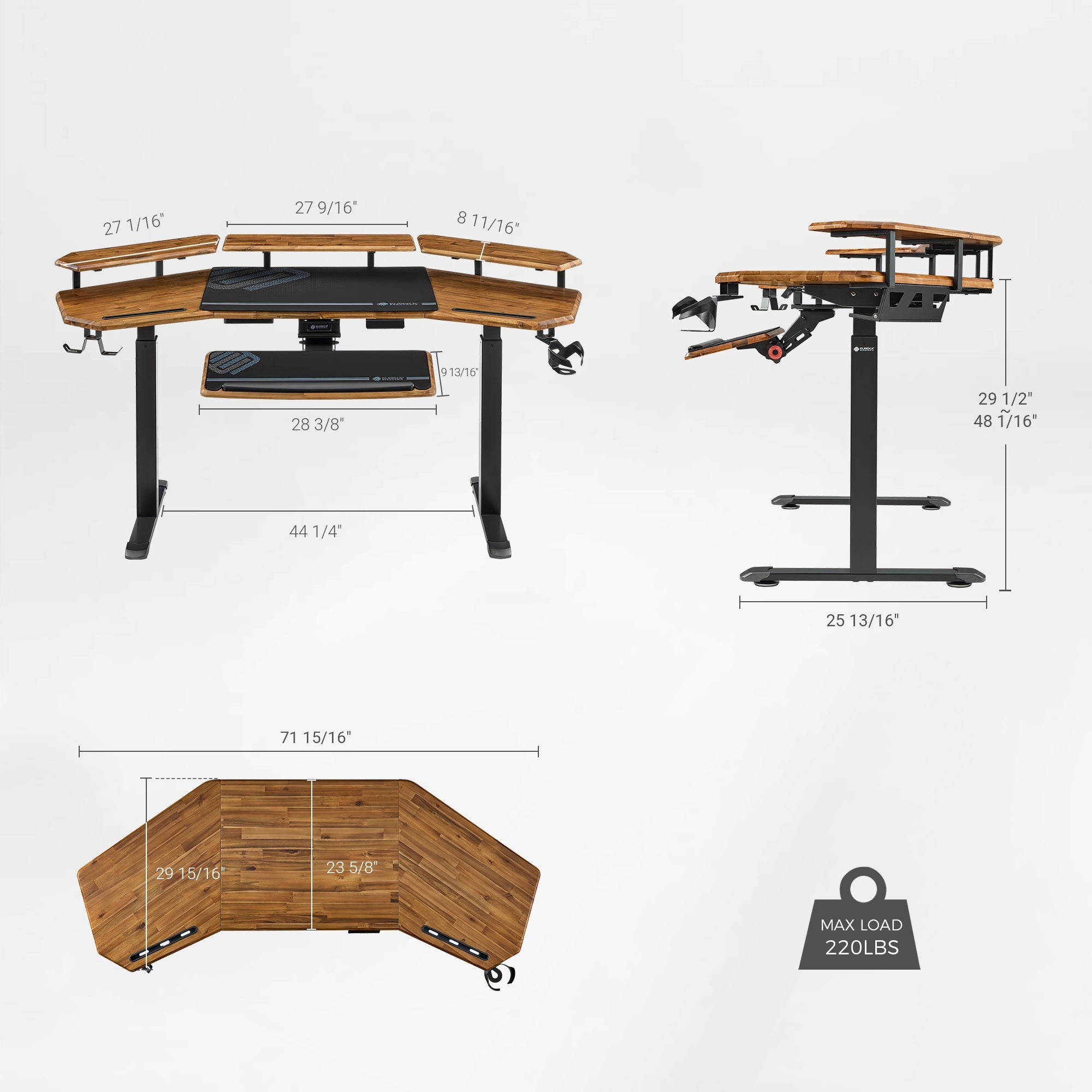 Wing-Shaped Standing Desk (72x23)