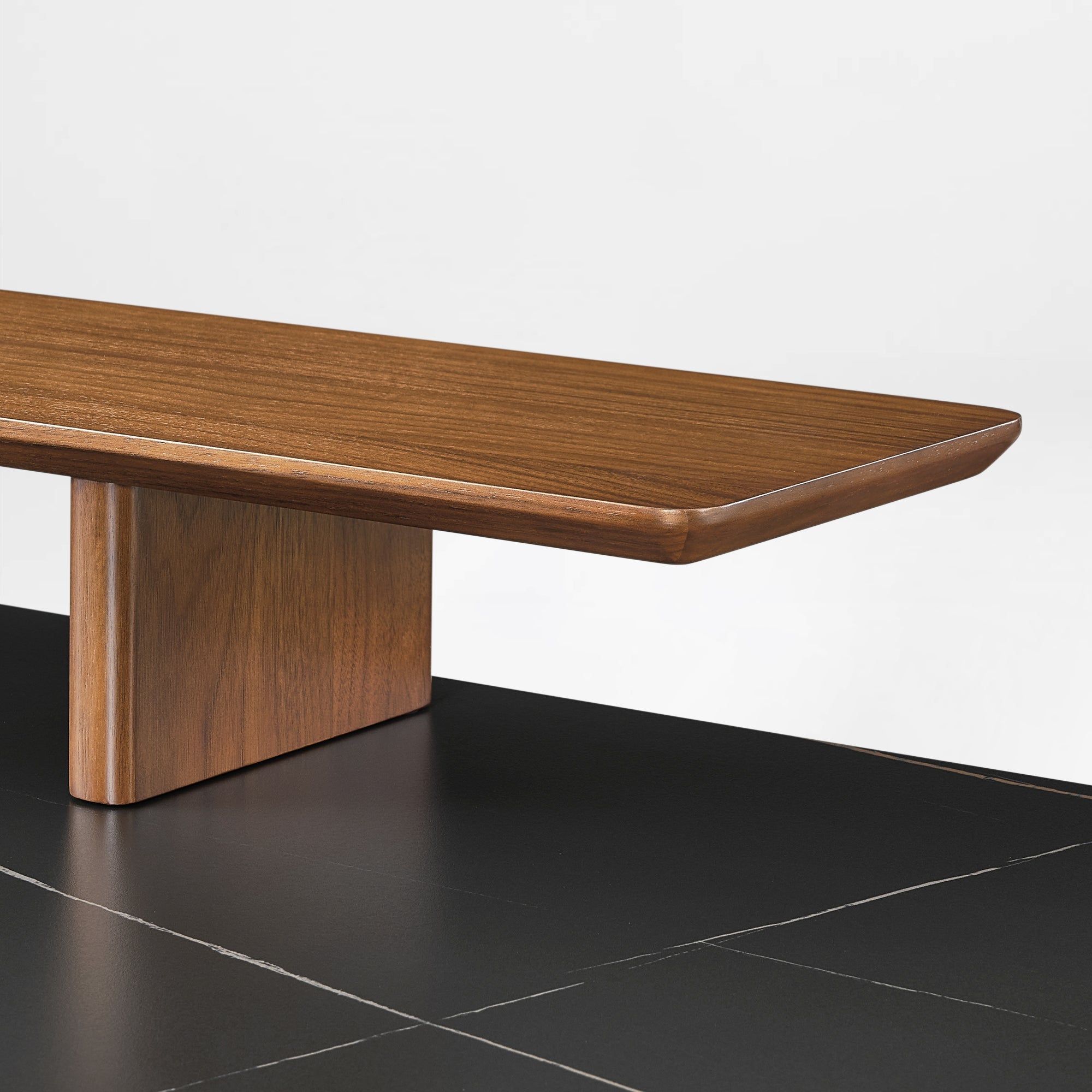 63x29 Executive Height Adjustable Standing Desk with Walnut Desktop and Drawers