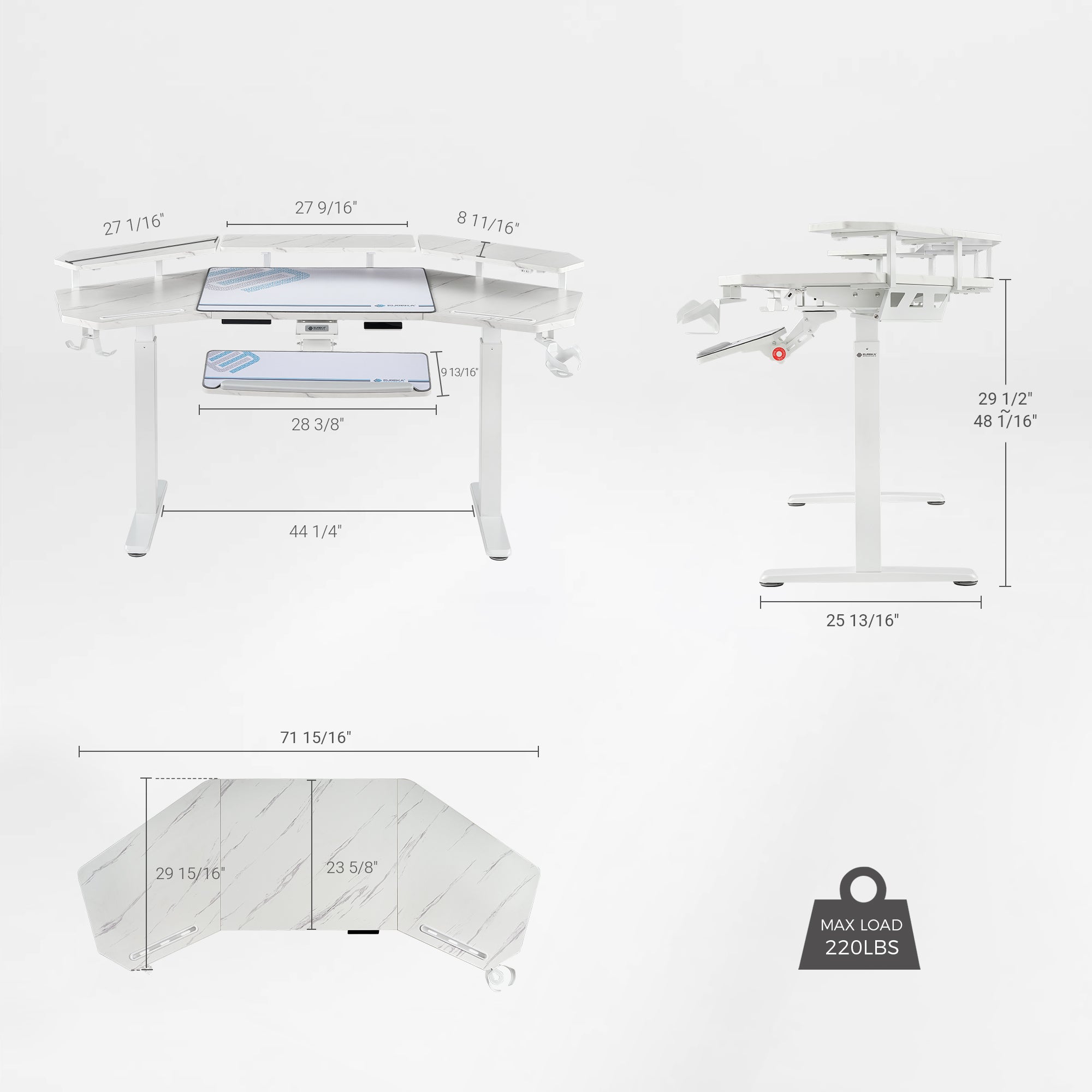 Wing-Shaped Standing Desk (72x23)