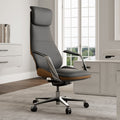 Genuine Leather Executive Office Chair - Butterfly Design High Back