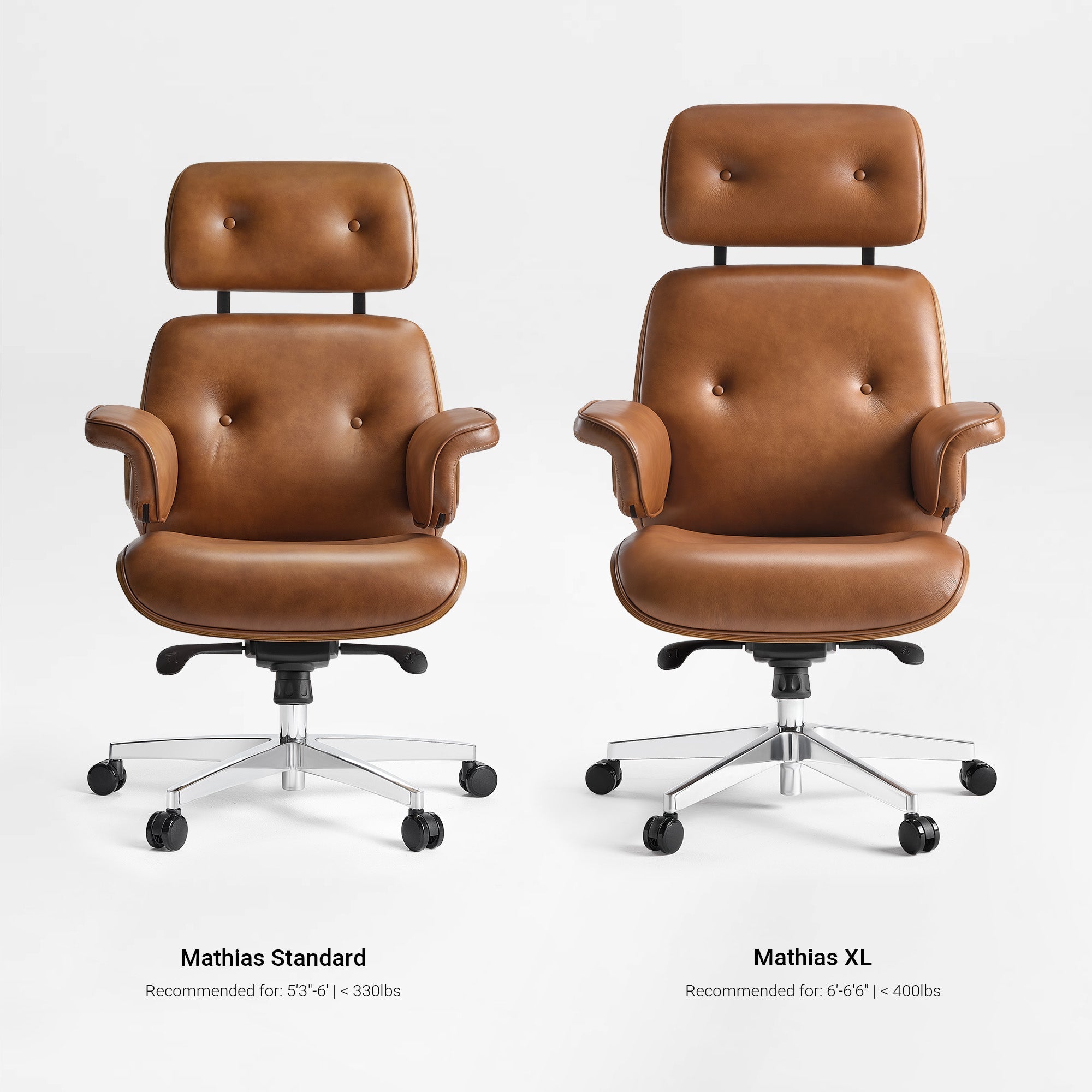 Genuine Leather Executive Office Chair - Classic Ergonomic Design