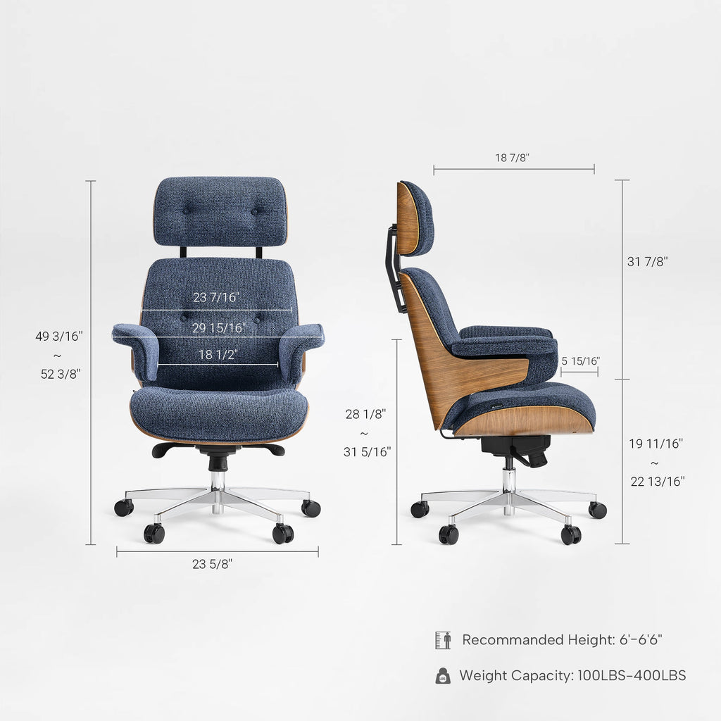 Genuine Leather Executive Office Chair - Classic Ergonomic Design