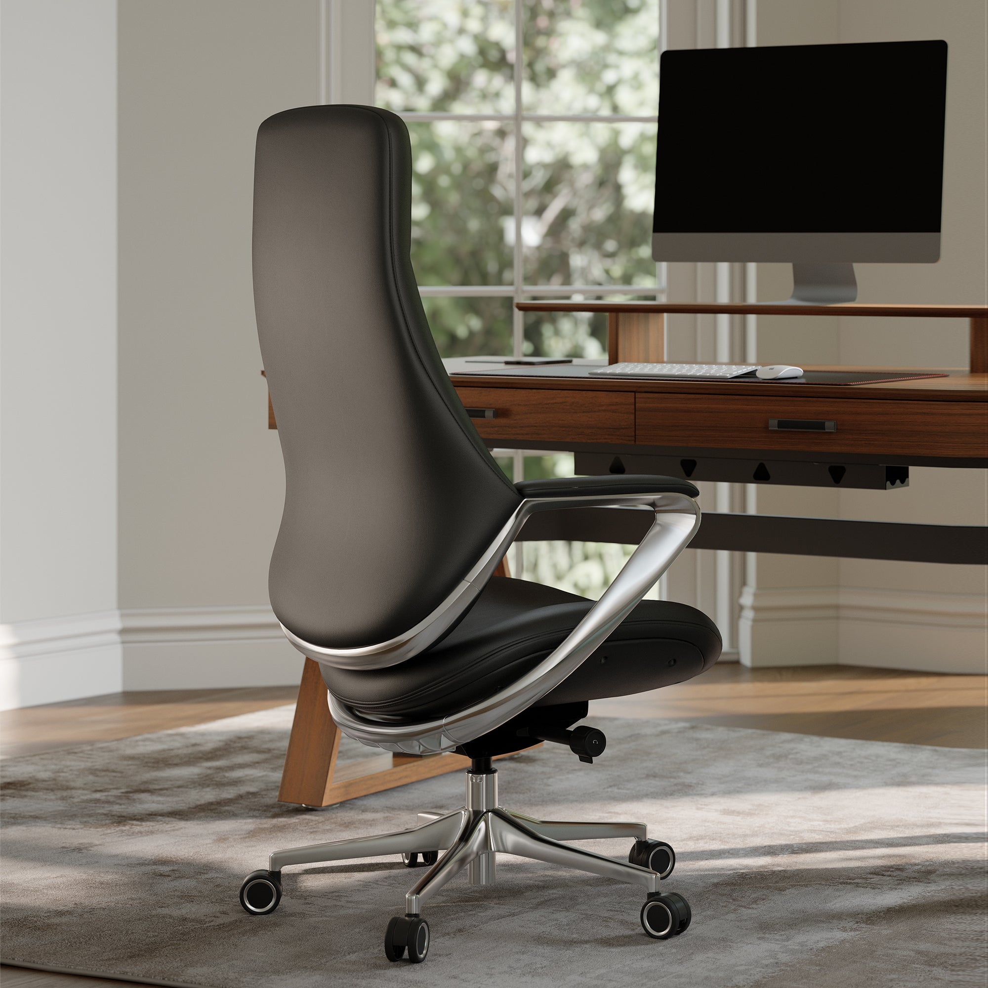 Silicone Leather Executive Office Chair - Clean Lines Home Office