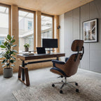 Genuine Leather Executive Office Chair - Classic Ergonomic Design