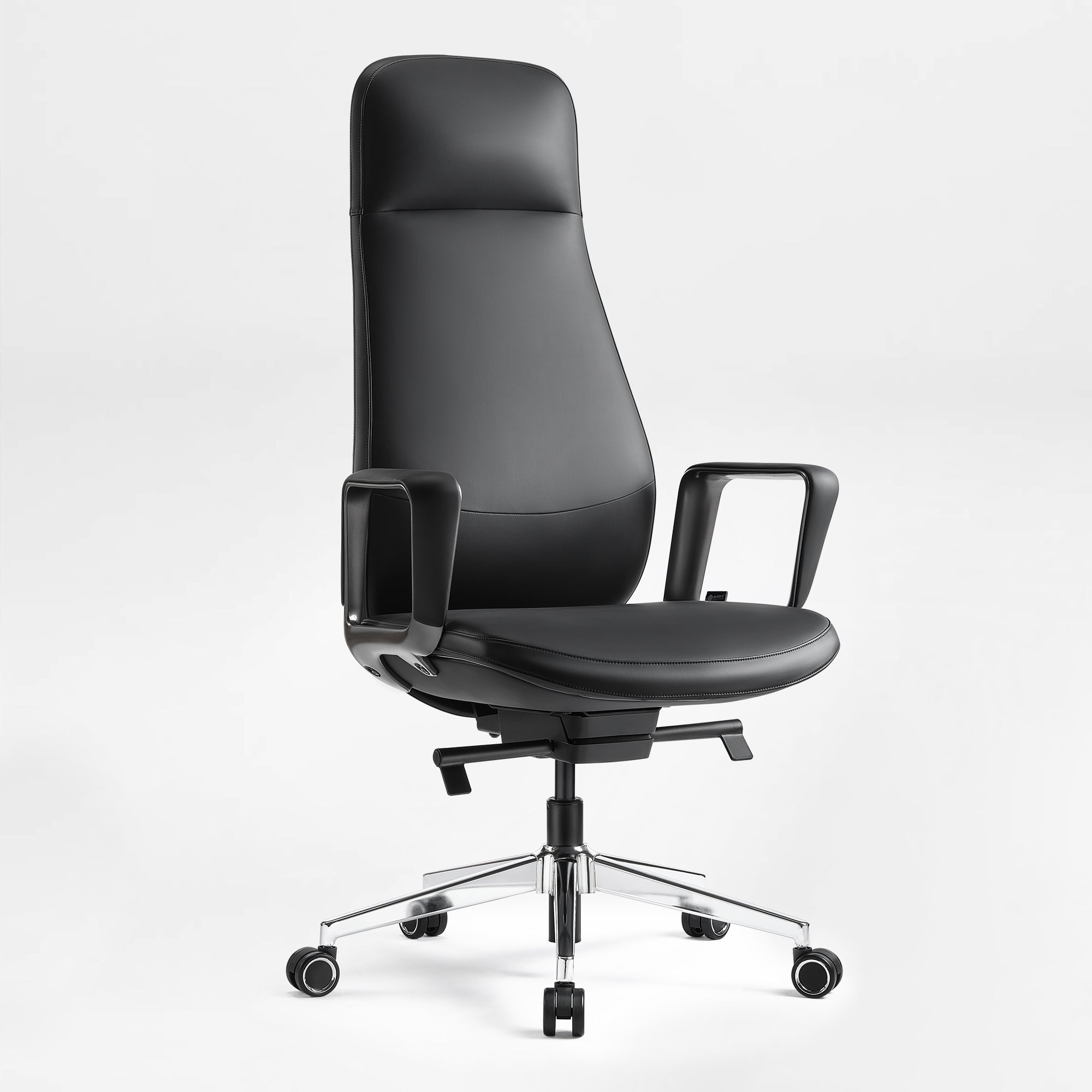 Solid Wood Arm Task Office Chair - Retro PU Leather