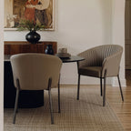 Upholstered Arm Dining Chair, Set of 1, Dark Gray