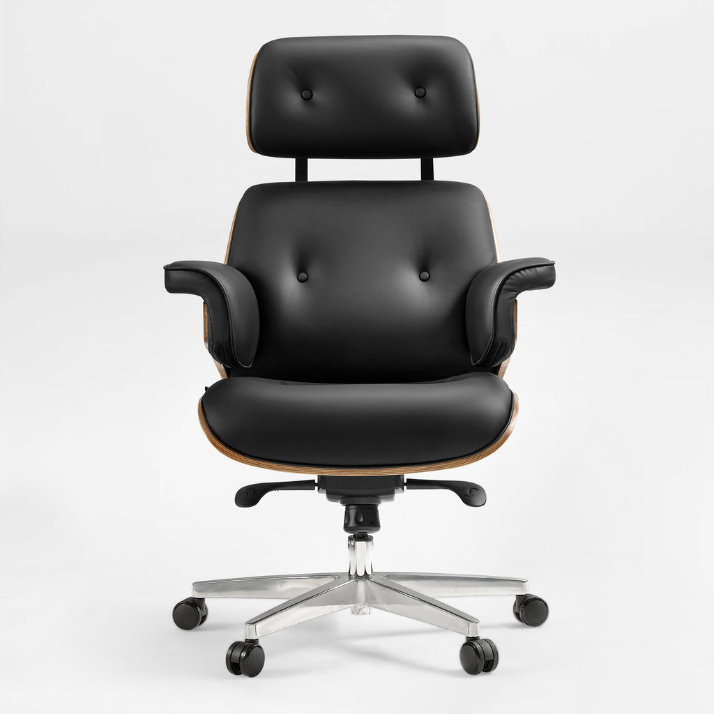 Genuine Leather Executive Office Chair - Classic Ergonomic Design