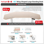 Wing-Shaped Standing Desk (63x23)