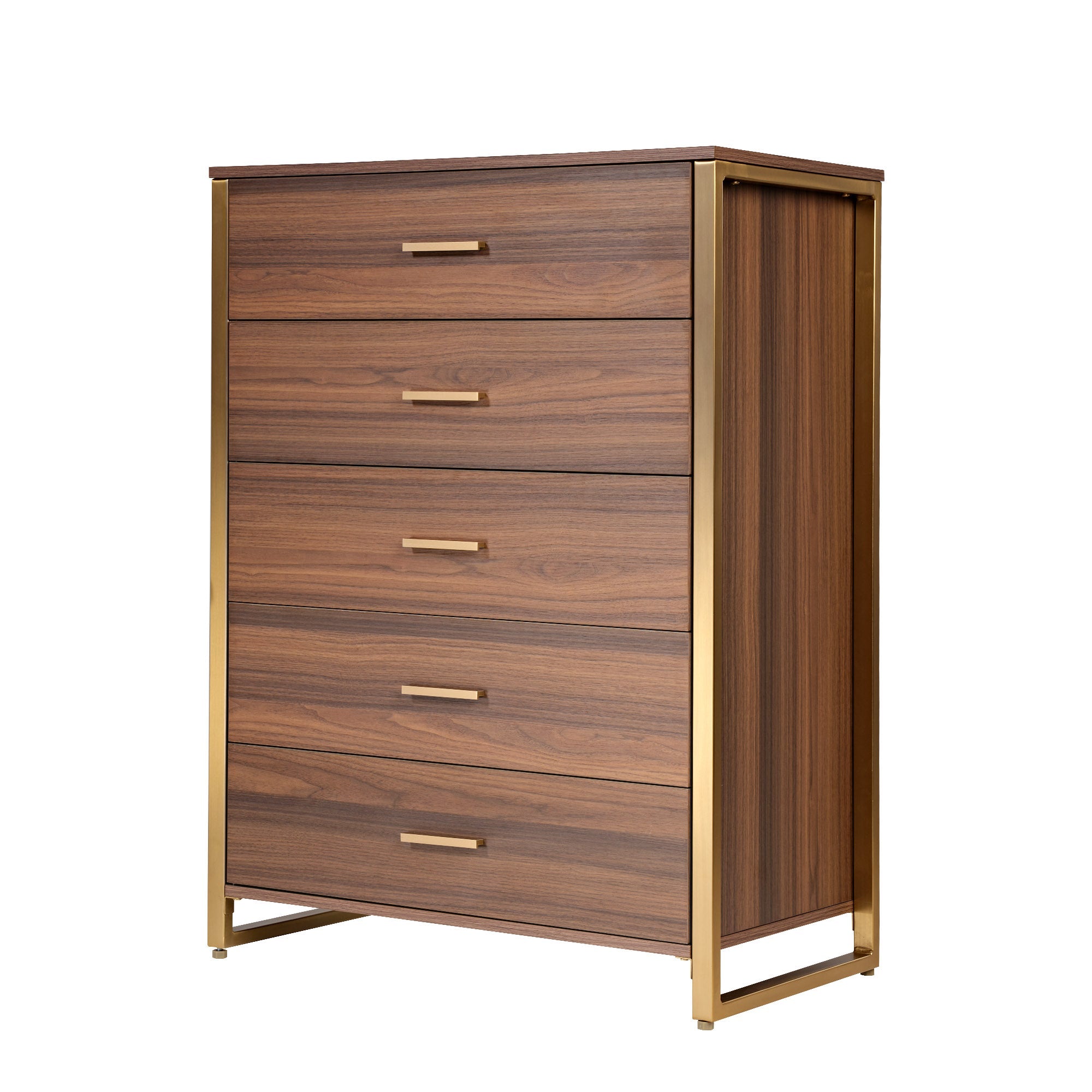 42 Chest 5-Drawers Dresser Accent Cabinet Walnut