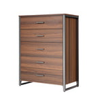 42 Chest 5-Drawers Dresser Accent Cabinet Walnut