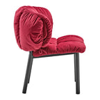 Velvet Dining Side Chair, Set of 1, Red and Green