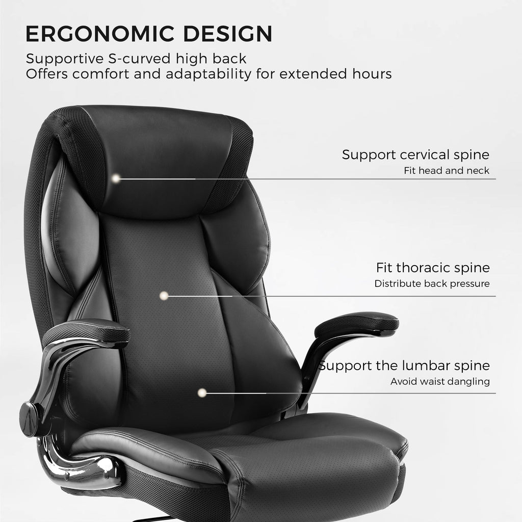 Faux Leather Home Office Chair - Ergonomic Cream