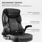 Faux Leather Home Office Chair - Ergonomic Cream