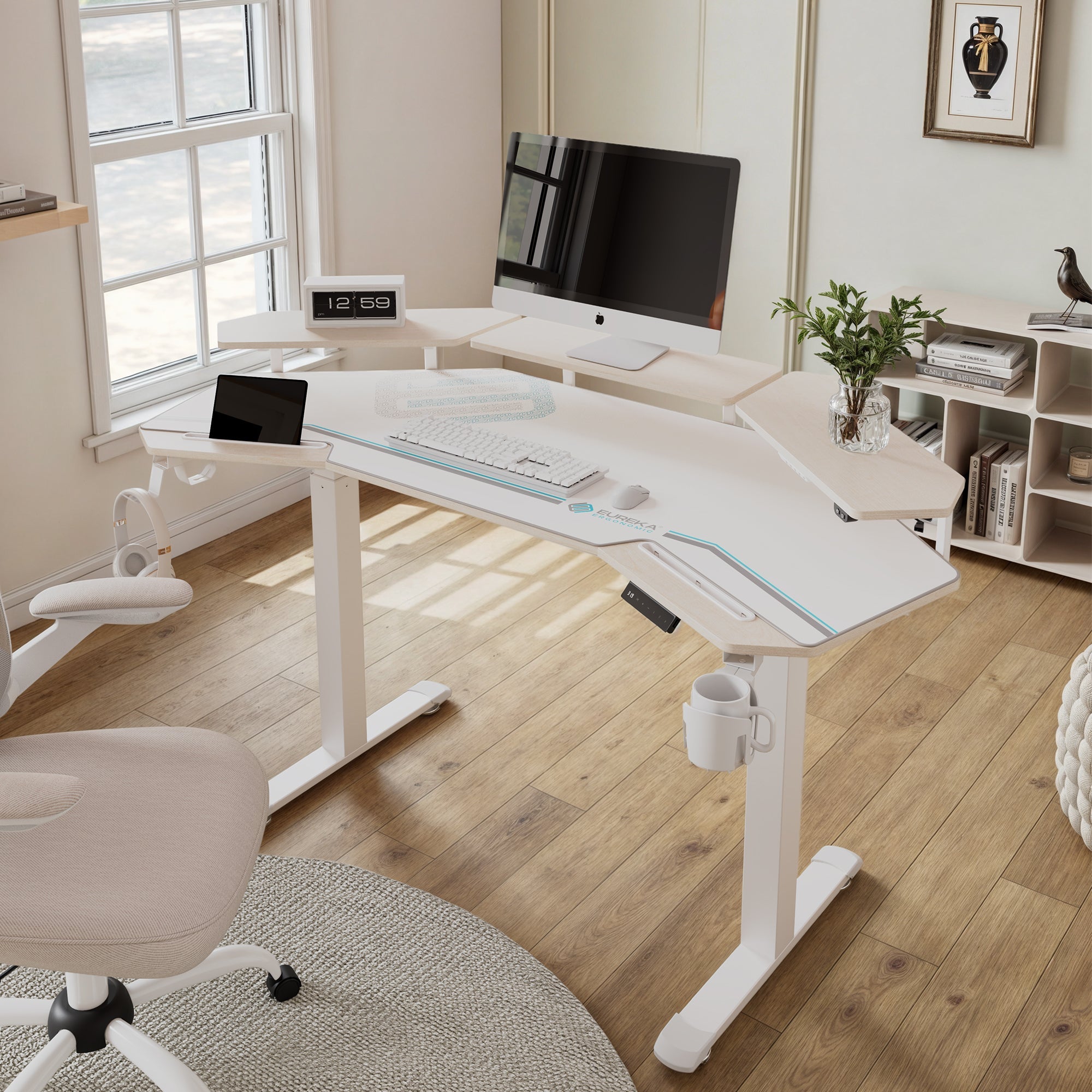Wing-Shaped Standing Desk (63x23)