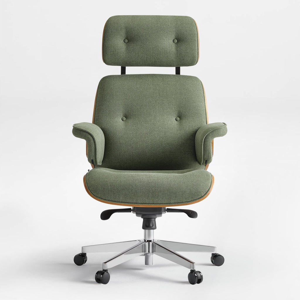 Genuine Leather Executive Office Chair - Classic Ergonomic Design