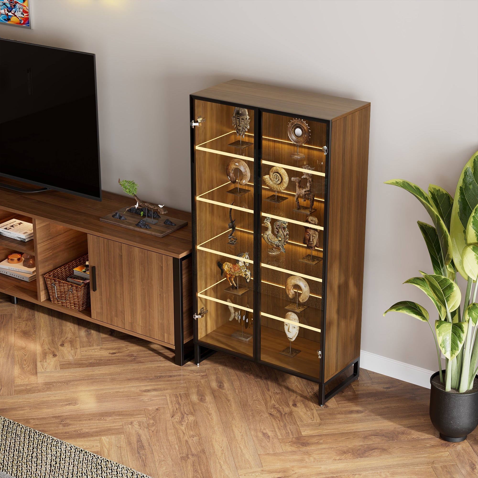 Curio Cabinet with Adjustable Shelves