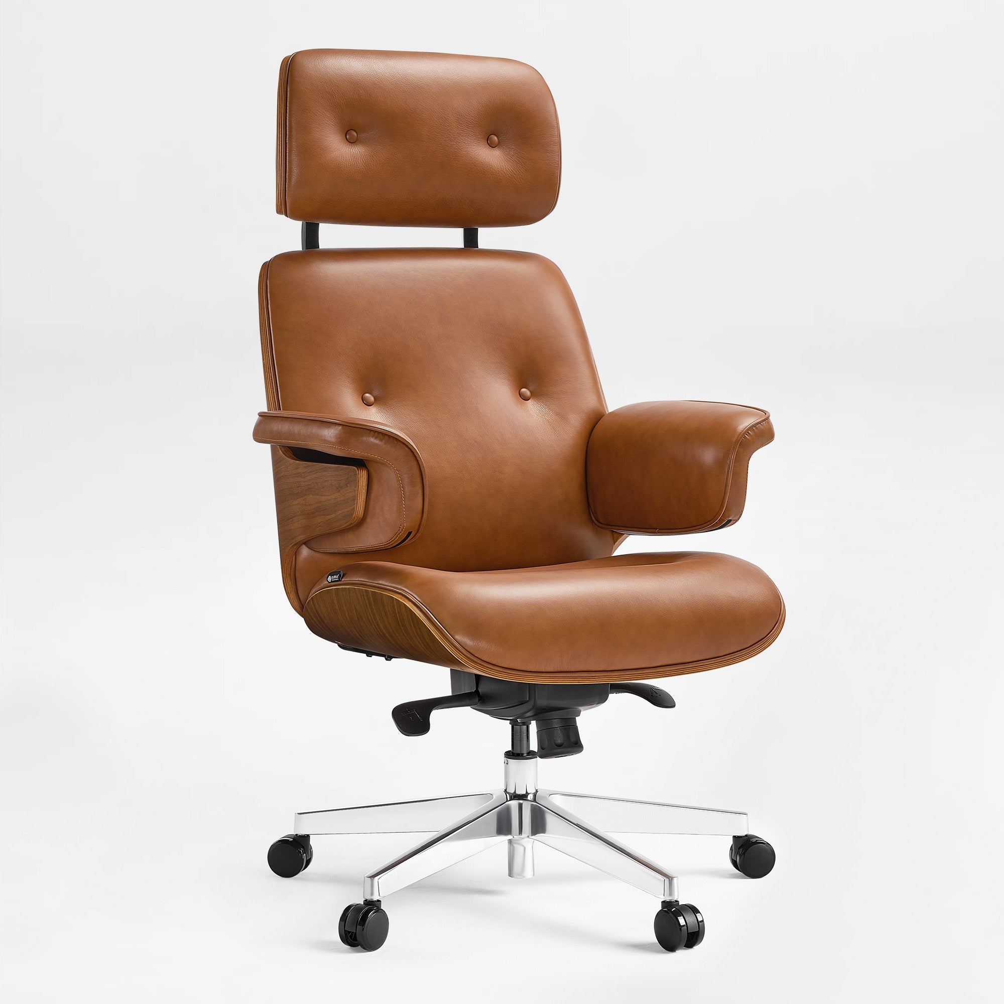Genuine Leather Executive Office Chair - Classic Ergonomic Design