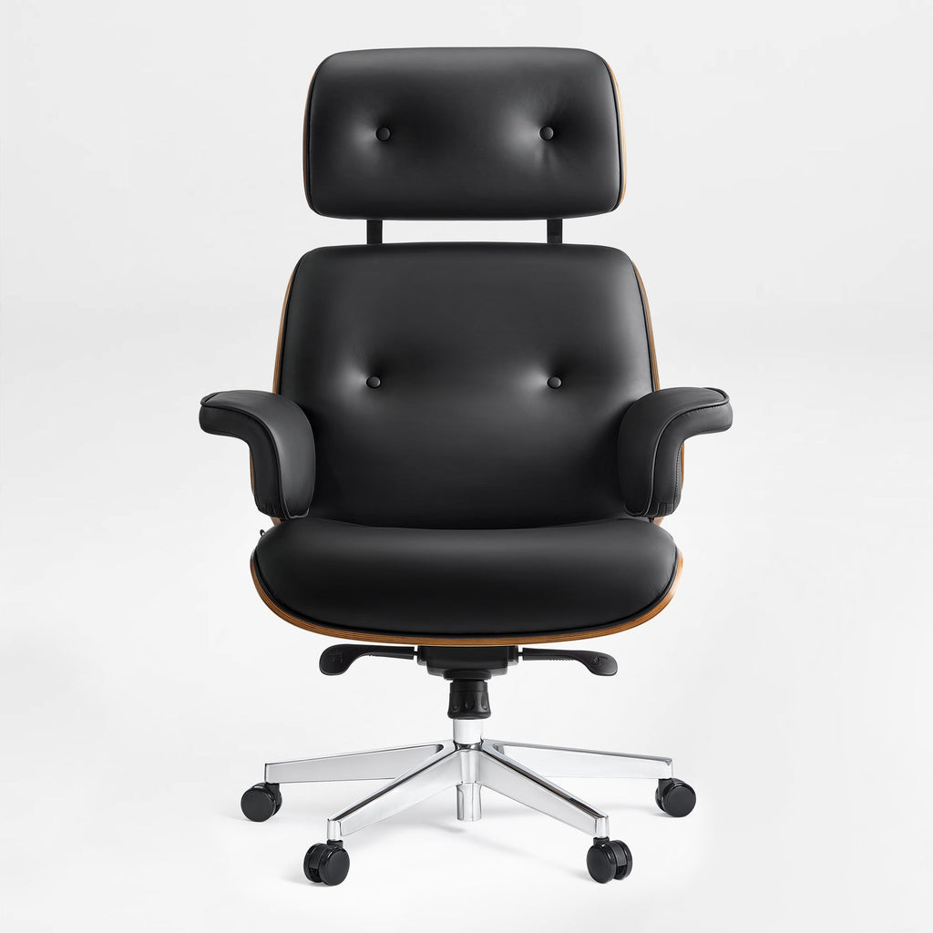Genuine Leather Executive Office Chair - Classic Ergonomic Design