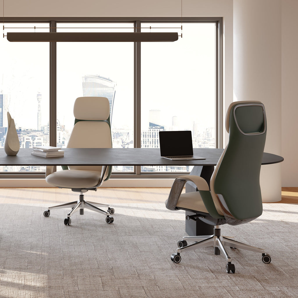 Napa Leather Executive Office Chair - Fully Adjustable