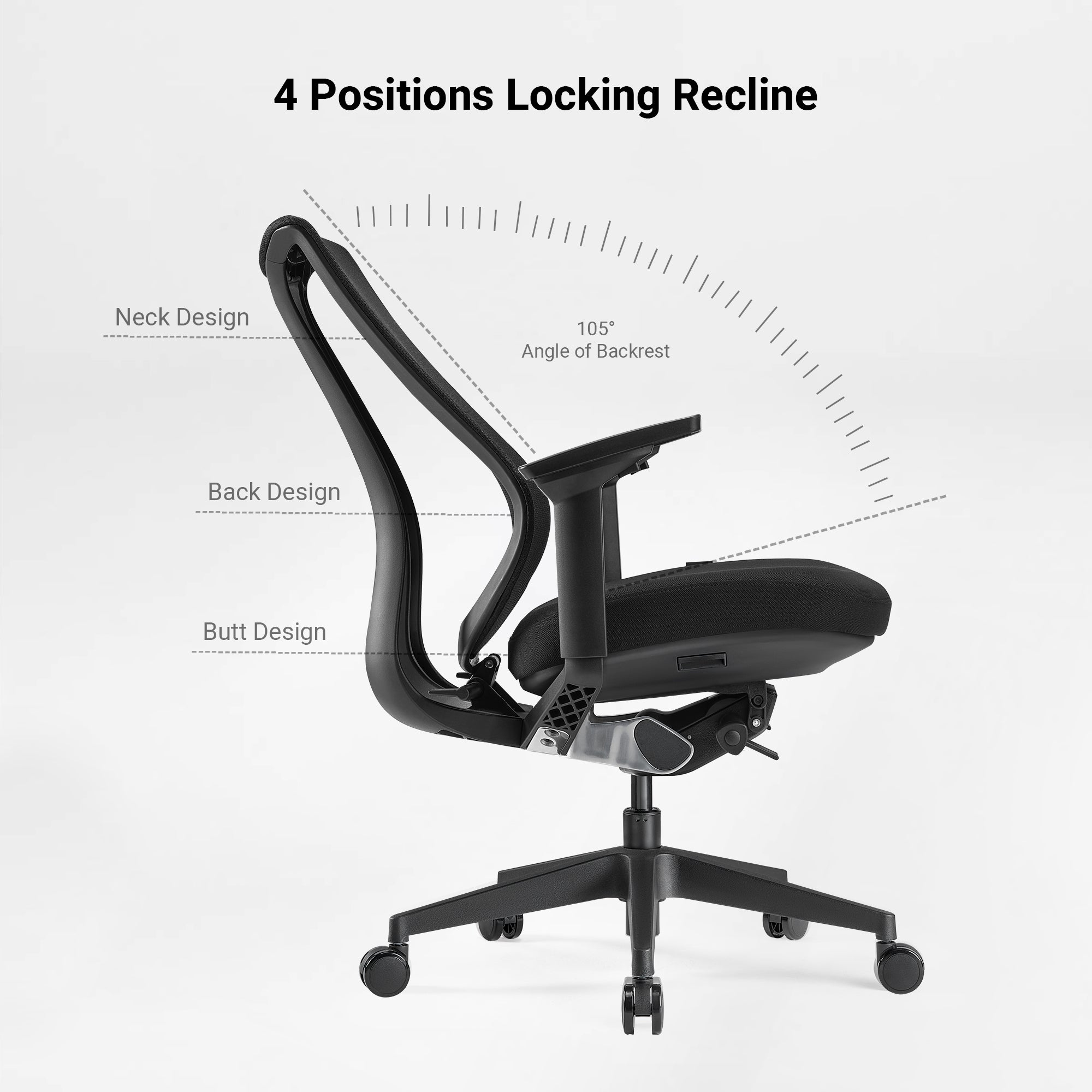 Ergonomic Office Chair - Mesh Modern Silhouette Smart Adjustability