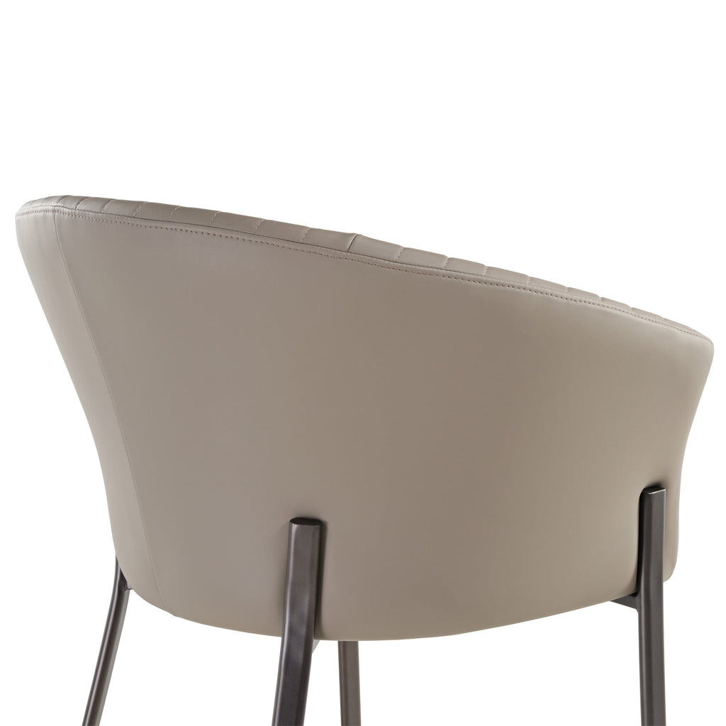 Upholstered Arm Dining Chair, Set of 1, Dark Gray