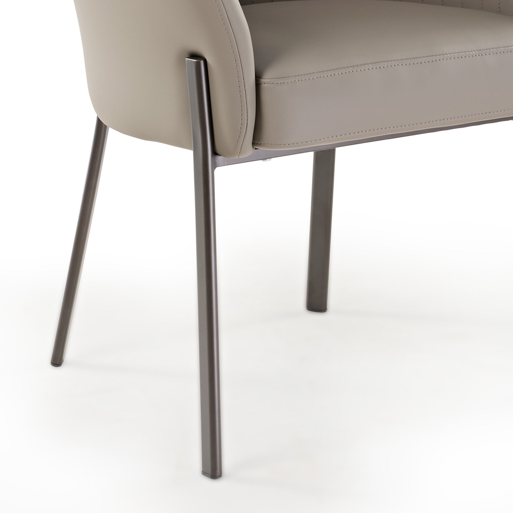 Upholstered Arm Dining Chair, Set of 1, Dark Gray