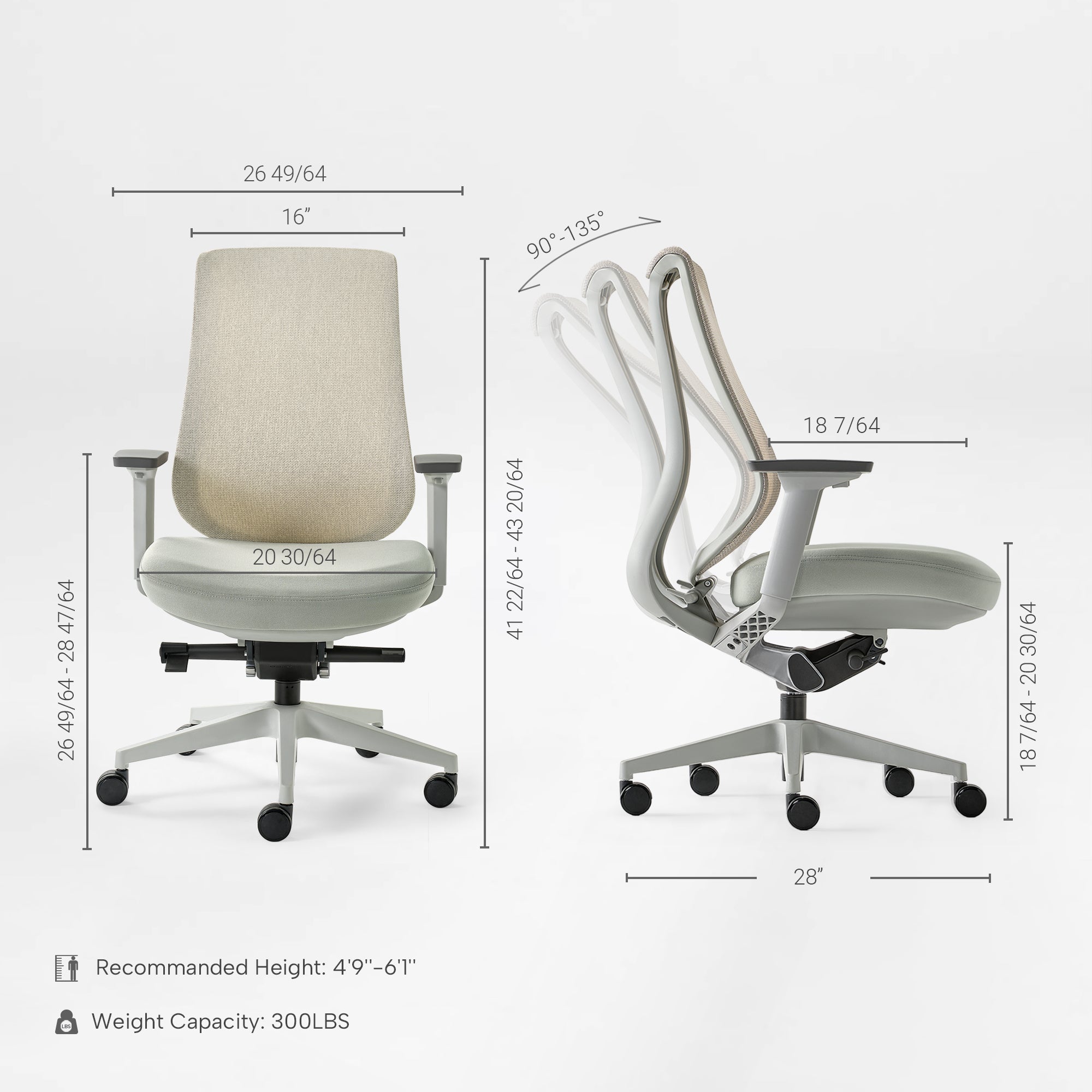 Ergonomic Office Chair - Mesh Modern Silhouette Smart Adjustability