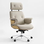 Genuine Leather Executive Office Chair - Classic Ergonomic Design