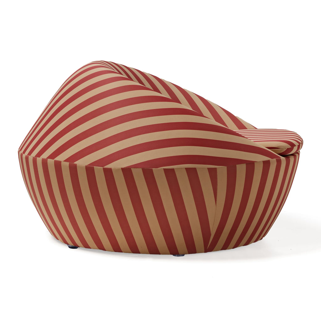 Striped Accent Lounge Chair, Red Yellow and Blue Yellow