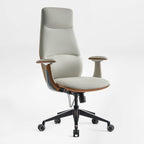 Faux Leather Executive Office Chair - Segmented Back Natural Curve