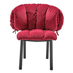 Velvet Dining Side Chair, Set of 1, Red and Green