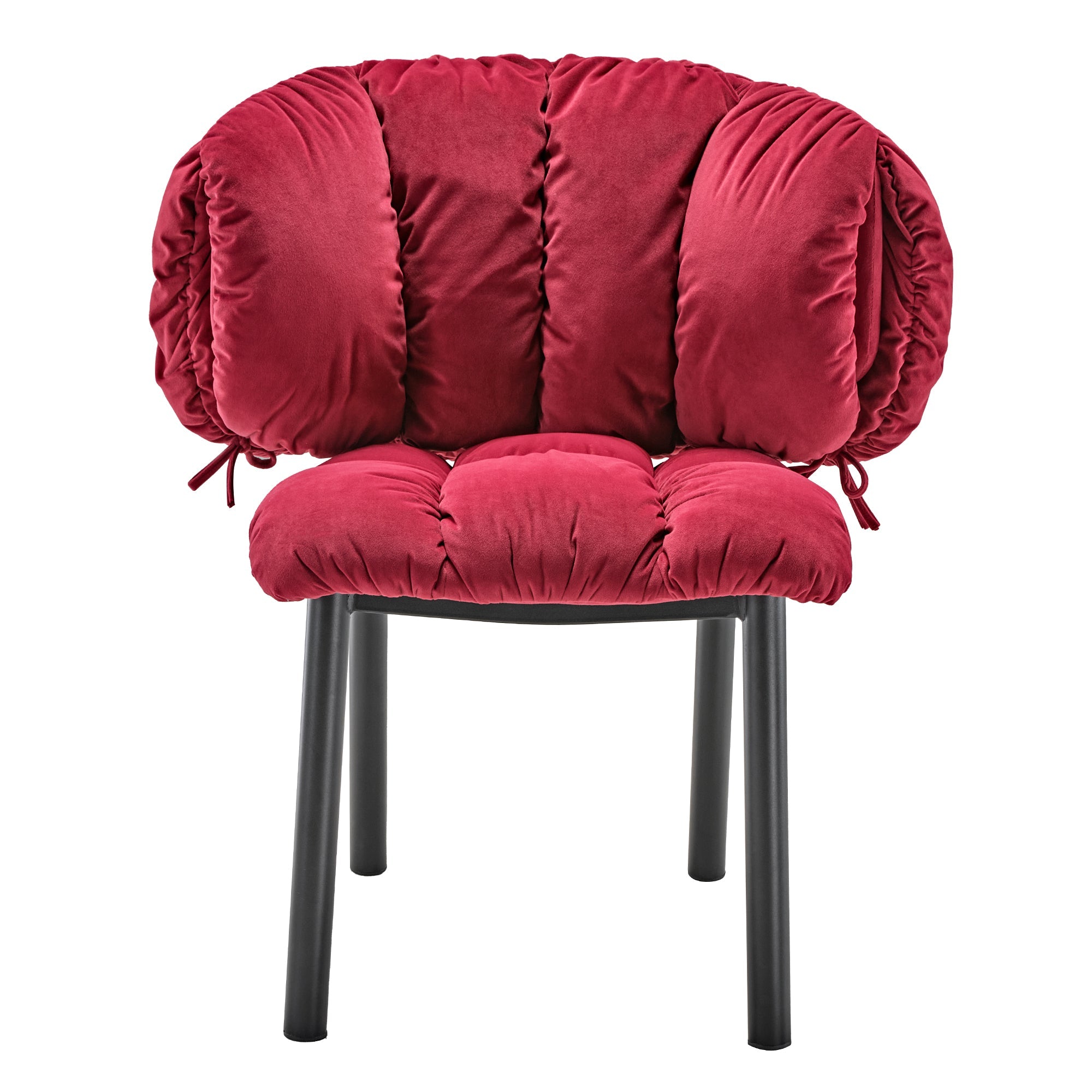 Velvet Dining Side Chair, Set of 1, Red and Green