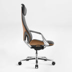 Genuine Leather Executive Office Chair - Butterfly Design High Back