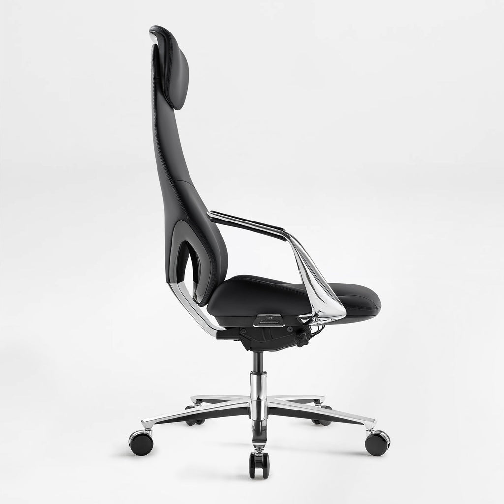 Genuine Leather Executive Office Chair - Butterfly Design High Back