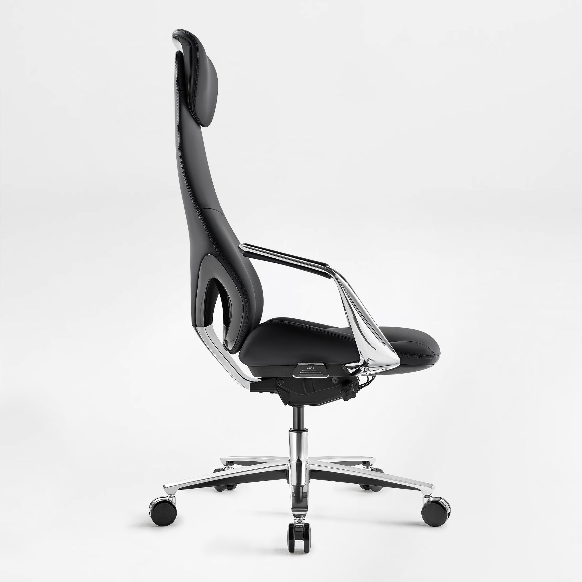 Genuine Leather Executive Office Chair - Butterfly Design High Back