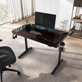 Bureau de jeu 47" avec support de moniteur et porte-gobelet, noir