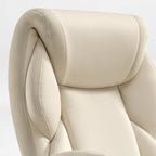 Faux Leather Home Office Chair - Ergonomic Cream
