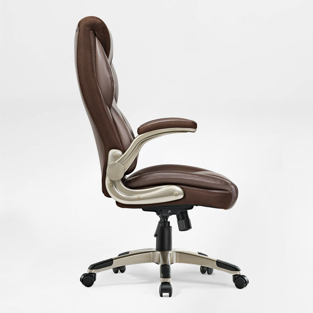 Faux Leather Home Office Chair - Ergonomic Cream