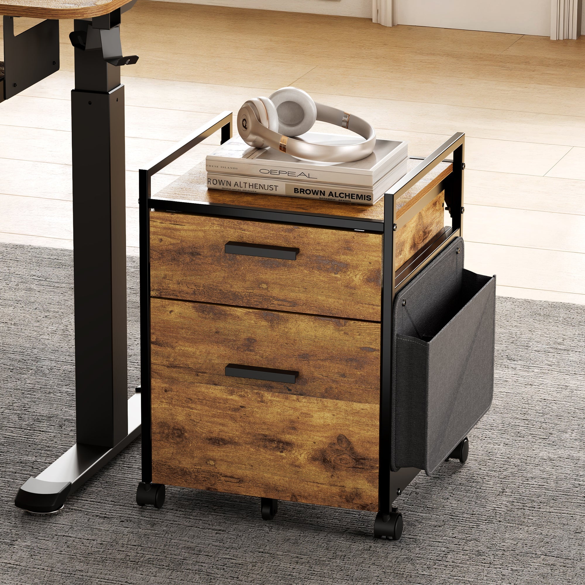 23'' Rolling File Cabinet with Drawer