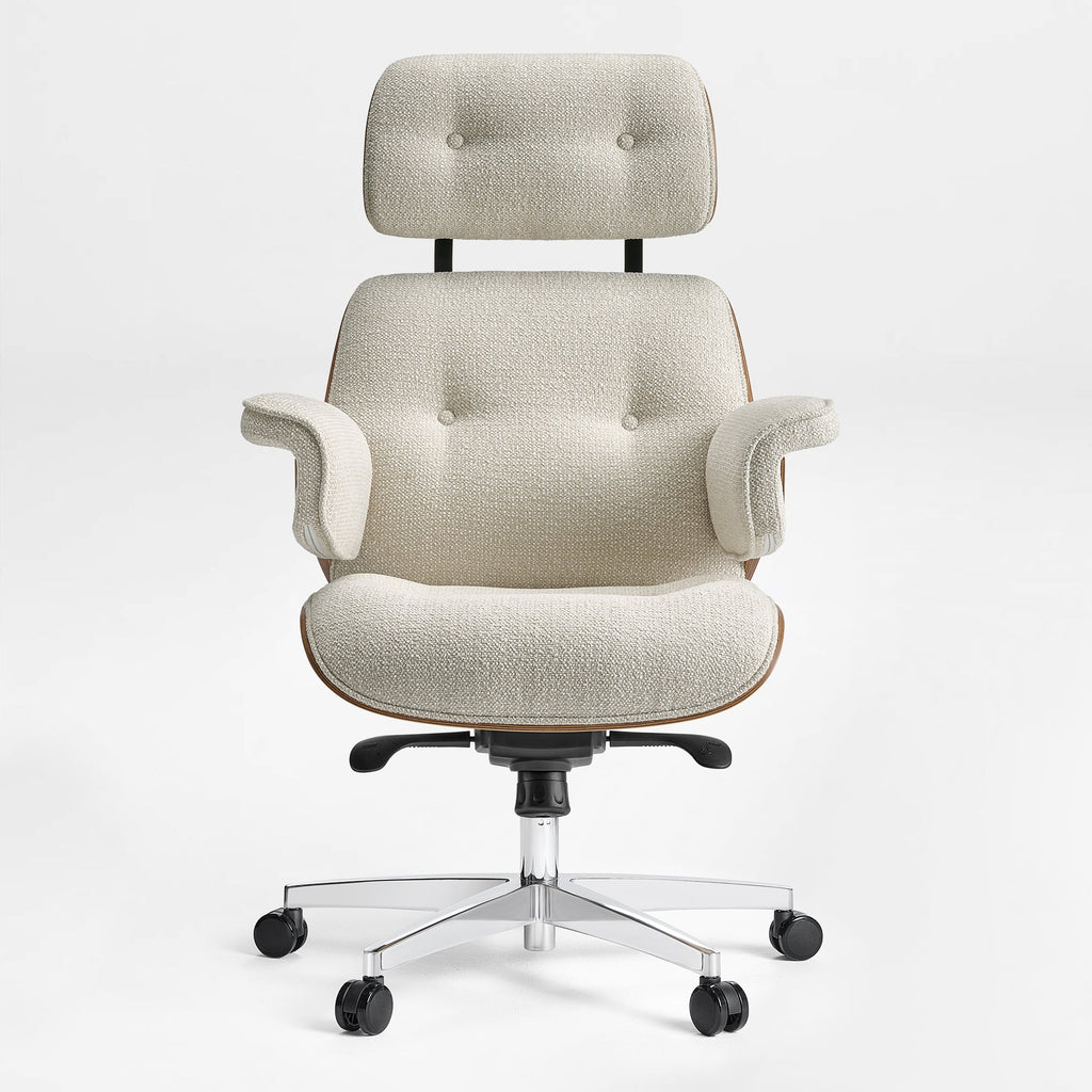 Genuine Leather Executive Office Chair - Classic Ergonomic Design