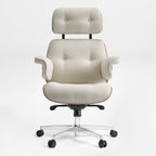 Genuine Leather Executive Office Chair - Classic Ergonomic Design