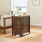 28'' Four-Drawer File Storage Cabinet, Walnut