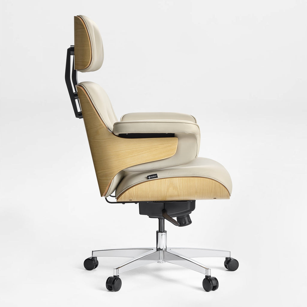 Genuine Leather Executive Office Chair - Classic Ergonomic Design