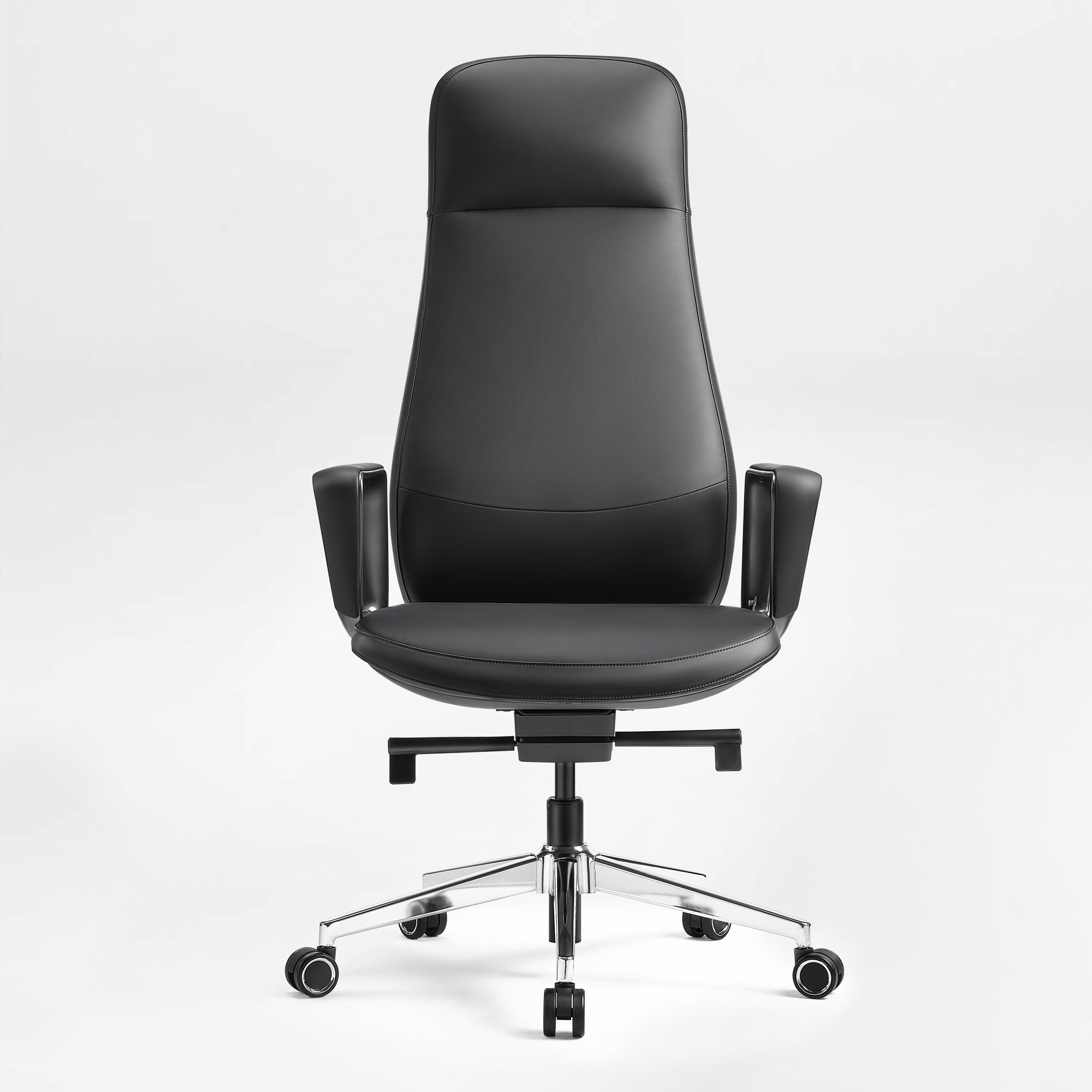Solid Wood Arm Task Office Chair - Retro PU Leather