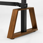 63x23 L-Shaped Height Adjustable Executive Desk, Black and Gold Sintered Stone