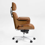Genuine Leather Executive Office Chair - Classic Ergonomic Design