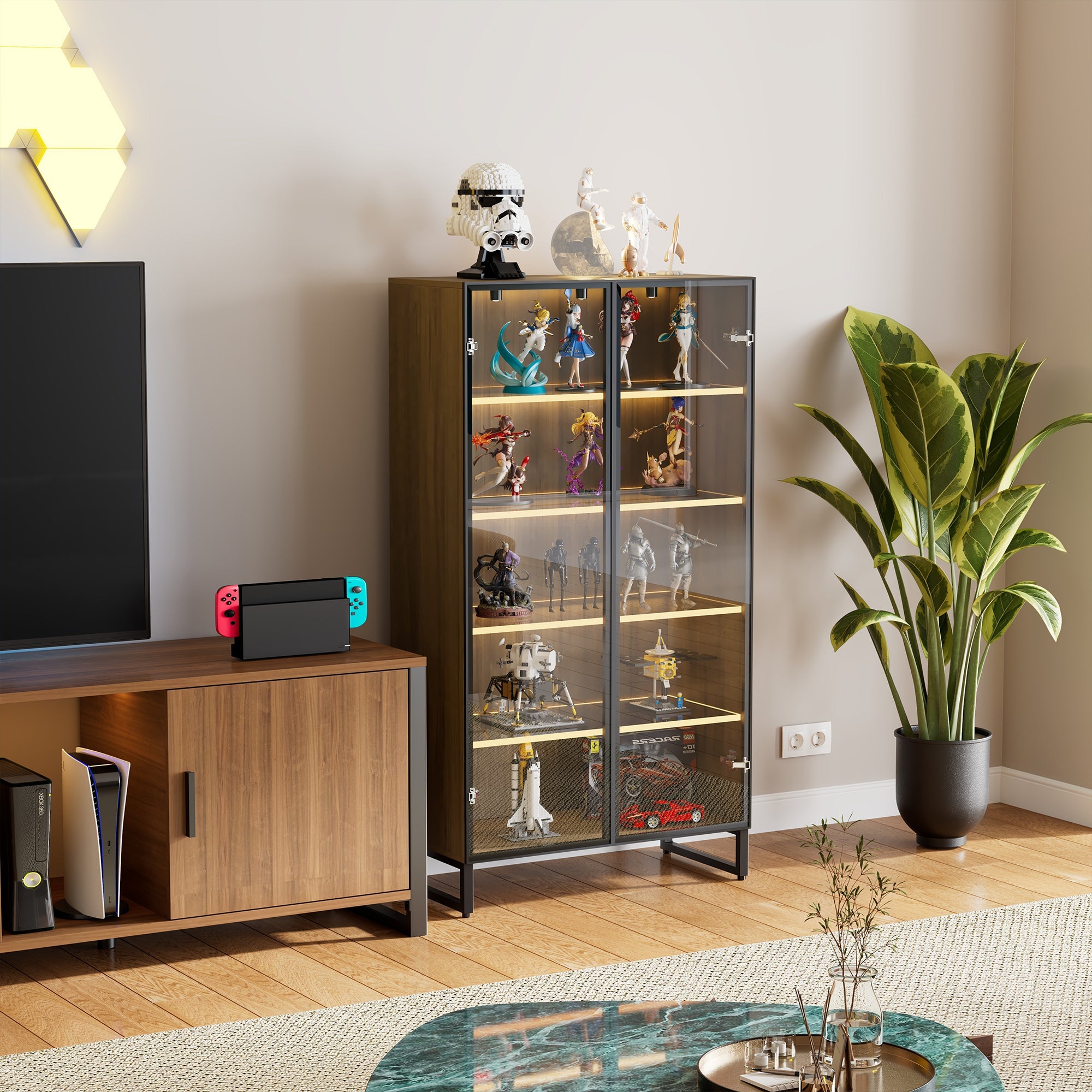 Curio Cabinet with Adjustable Shelves